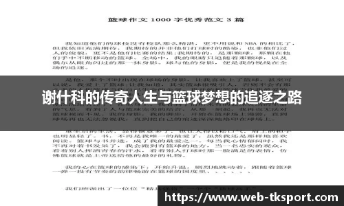 谢什科的传奇人生与篮球梦想的追逐之路